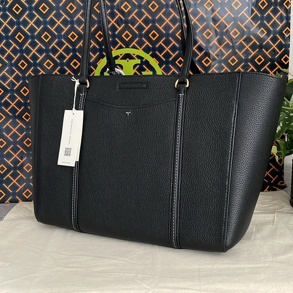 New✨ authentic tory burch thea large tote bag in black - Picture 11 of 16
